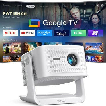 Limited Clear Choice Official Licensed Google TV 4K Smart Projector with WiFi and Bluetooth, VOPLLS Outdoor Universal