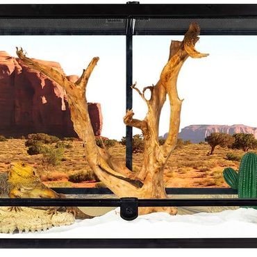 Essential Everyday Co 50 Gallon Reptile Glass Terrarium Tank Double Hinge Door Screen Ventilation 36" x 18" x 18" Sensible