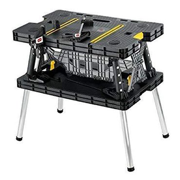 Limited True Basics Keter 197283 Folding Table Work Bench for Miter Saw Black/Yellow Distinctive