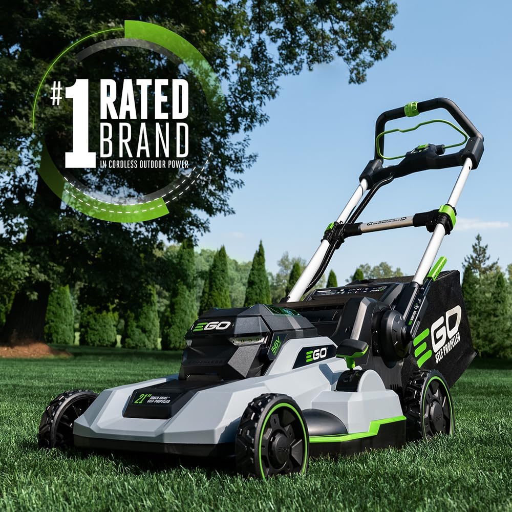 Revolutionary Basic Line EGO Power+ 21-Inch 56V Self-Propelled Cordless Lawn Mower with 2x 4.0Ah Batteries & Rapid Charger, Black Sensible