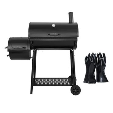 Advanced Everyday Co CC1830FG, Charcoal Grill with Offset Smoker with High Heat-Resistant BBQ Gloves Distinctive