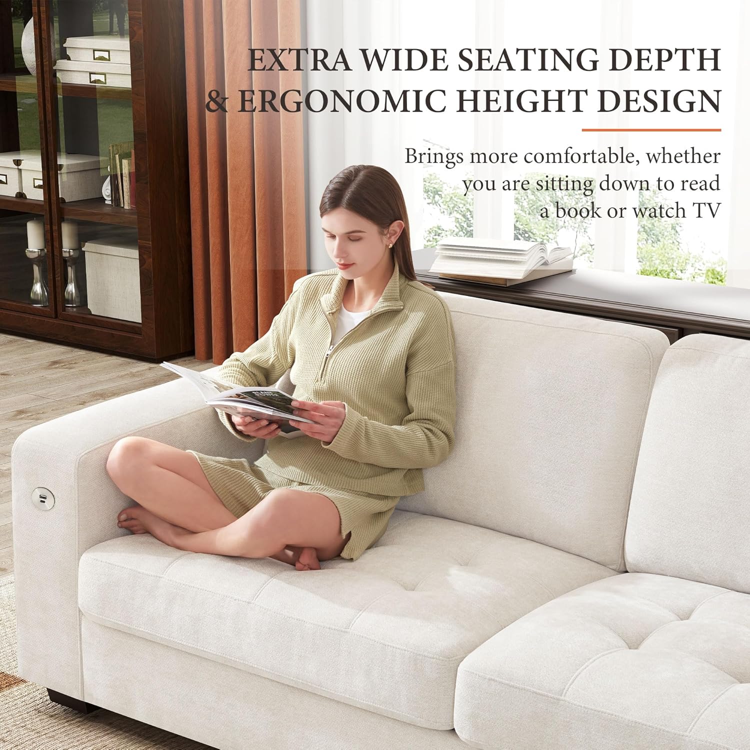 Premium Fresh Find Ihanherry 146" U-Shaped Modern Sofa Modular Sectional Cloud Couch Grey Practical