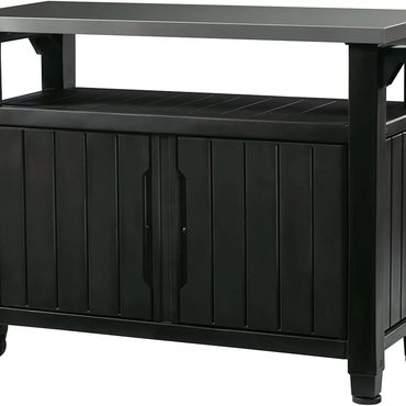 Popular Everyday Co Keter Outdoor Rolling Table Cart for Food Prep, Storage, Bar & Grill, Dark Brown Sound