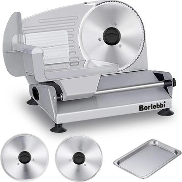 Limited Open Market Meat Slicer, 200W Electric Food Slicer with Two Removable 7.5"Stainless Steel Blades Universal