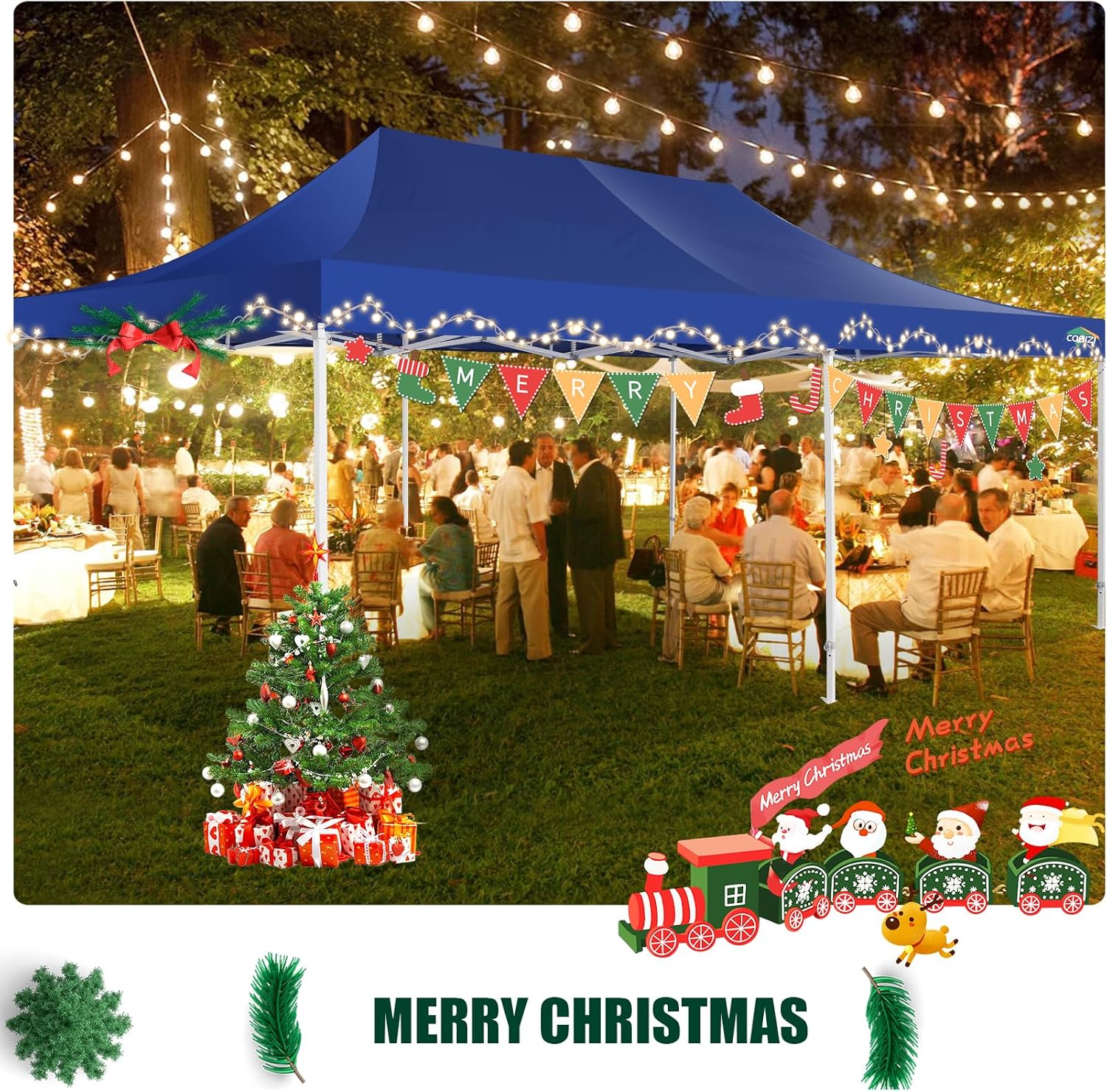 In Stock Pure Value COBIZI 10x20 Heavy Duty Pop up Canopy Tent with 6 Sidewalls Black Functional