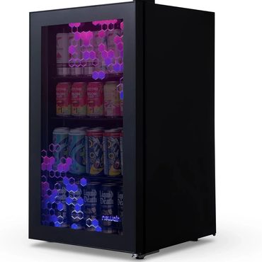 Revolutionary True Basics Beverage Refrigerator Cooler 126 Cans Free Standing Right Hinge Glass Door Onyx Black Everyday