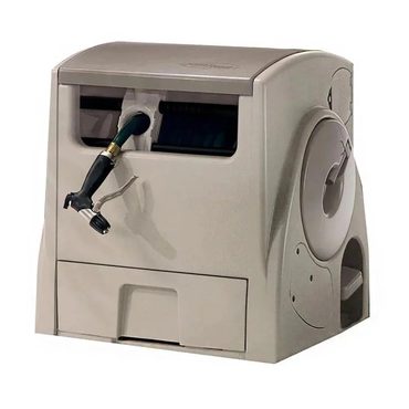 Economy Prime Select Suncast 100 ft. Powerwind Auto Power Rewind Hose Reel, Light Taupe Modern