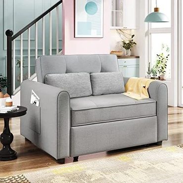 In Stock Open Market g 488243 Convertible Sleeper Sofa Bed Adjustable Single Bed USB Grey Value