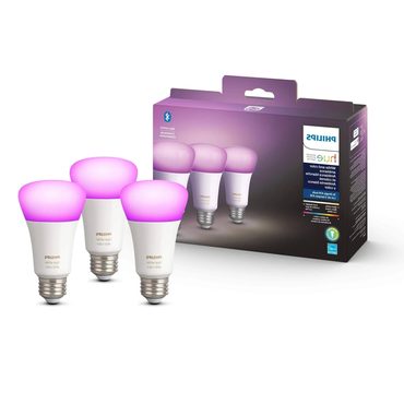 Genuine True Basics 562785 Hue White & Color Ambiance A19 Bluetooth LED Smart Bulbs 3-Pack Everyday