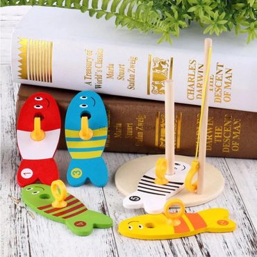Classic Smart Pick 50set Baby Fishing Nest Game Digital Wooden Set Educational Toy Color & Shape Collection Budget