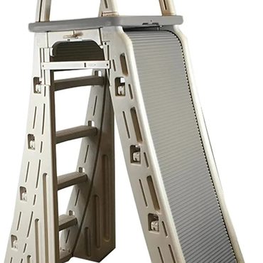 Select Open Market Confer Plastics 7200 Roll Guard 48" to 56" Adjustable A Frame Safety Ladder, Warm Grey Everyday