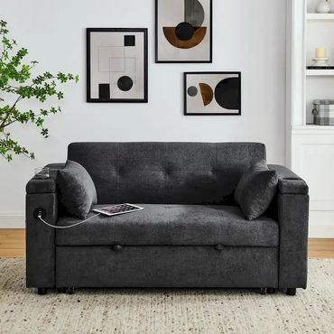 Select Open Market 54 Pull-Out Sleeper Sofa Bed, 2 Seat Recliner Sofa Bed with Storage, Lumbar Pillow, USB Power Outlet Reliable