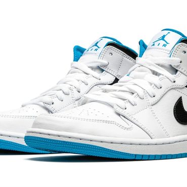 Limited Pure Value Air Jordan 1 Mid "White / Laser Blue" Enhanced