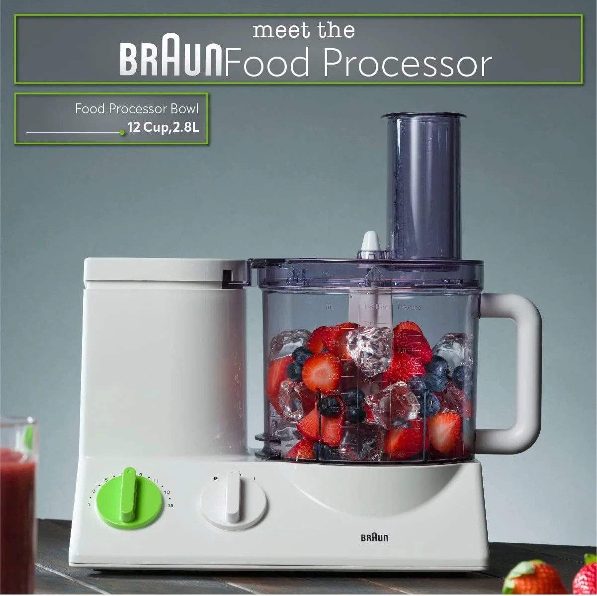 Limited True Basics Braun 12-Cup Food Processor with 9 Attachments Fine