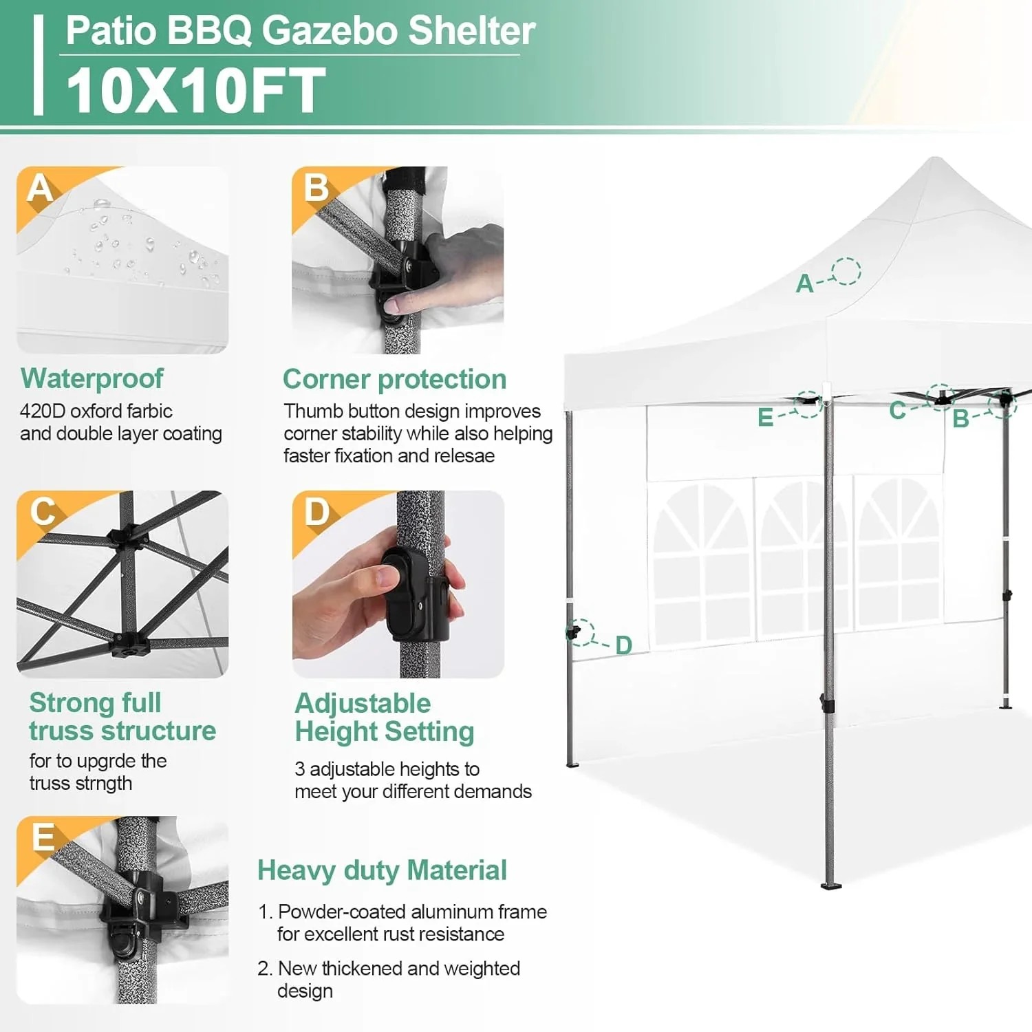 In Stock Pure Value COBIZI 10x20 Heavy Duty Pop up Canopy Tent with 6 Sidewalls Black Functional