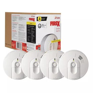 In Stock Fresh Find i4618 4-Pack Hardwired Smoke Alarm with Ionization Sensor, 120V AC, 9V Battery Backup Enhanced