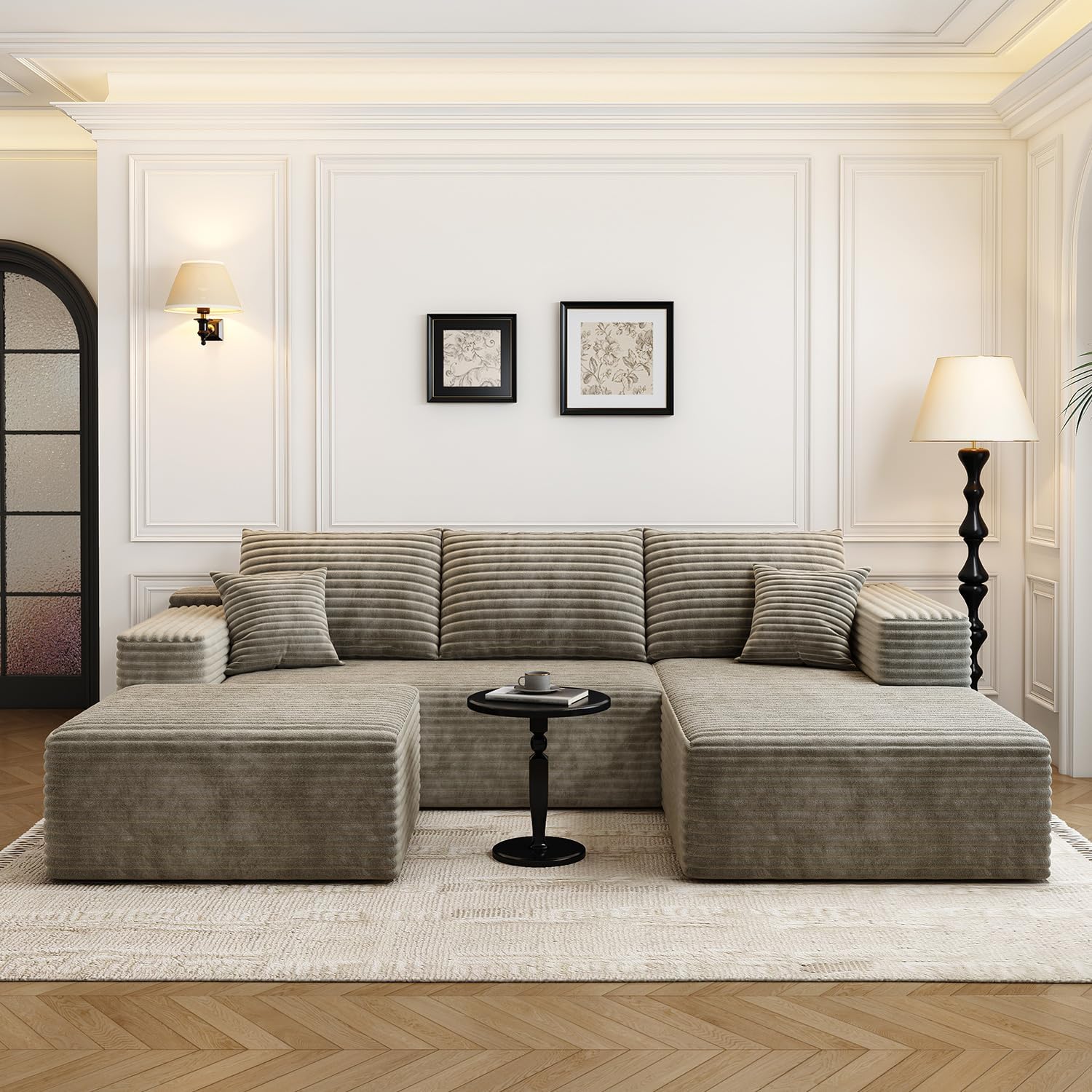 Durable Smart Pick 5" Cloud Modular Sectional Sofa L-Shape Chaise Deep Seat Black Left Facing Reliable
