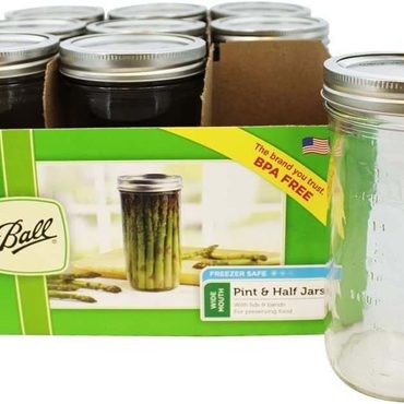 Select True Basics Ball Wide Mouth 24 Oz Glass Mason Jars with Lids, 9 Pack, Freezer Safe Budget