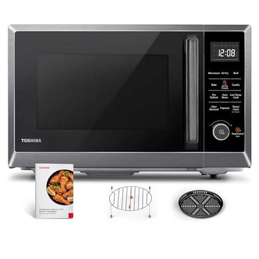 Genuine Fresh Find TOSHIBA Air Fryer Combo 8 in 1 Countertop Microwave Oven Convection Broil 1.0 Cu.ft Black Stainless Distinctive