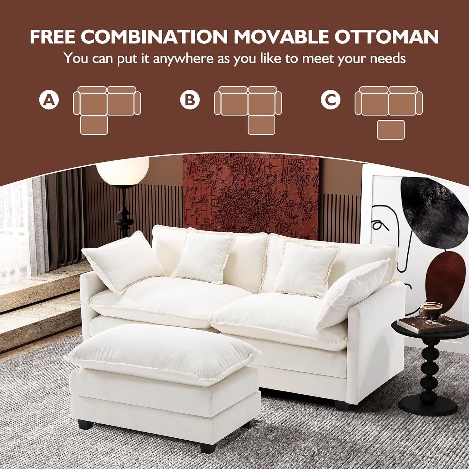 Premium Fresh Find Ihanherry 146" U-Shaped Modern Sofa Modular Sectional Cloud Couch Grey Practical