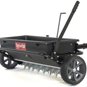 Annual Smart Pick 100 lb Tow-Behind Lawn & Garden Spiker Seeder Drop Spreader Improved