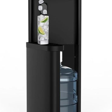 Economy Open Market Self-Cleaning Water Dispenser with Ice Maker, Bottom Load, Black Sound
