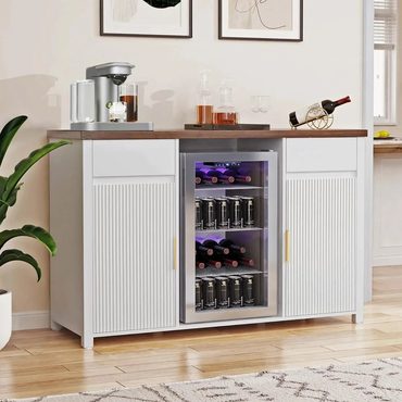 Durable Open Market GDLF Large Coffee Bar Cabinet with Fridge Space, Mini Fridge Cabinet with Wine Storage Budget