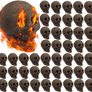 Revolutionary Pure Value 48-Pack Fire Pit Skulls, Halloween Skull Stone Decorations Value