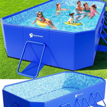 Advanced Everyday Co Foldable Pool Large Non-Inflatable Swimming Pool Hard Plastic 115x66x20 Mosaic Sensible