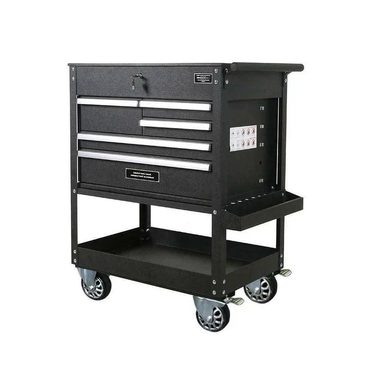 Limited Prime Select 32.75 in. 5-Drawer Tool Utility Cart in Black Improved