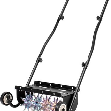New 2026 Everyday Co 18-Inch Push Spike Aerator, Heavy Duty Rolling Lawn Aerator, Steel Handle Sensible