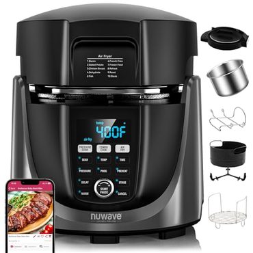 Popular Smart Pick Nuwave Duet Air Fryer and Electric Pressure Cooker Combo, 6QT Stainless Steel Universal