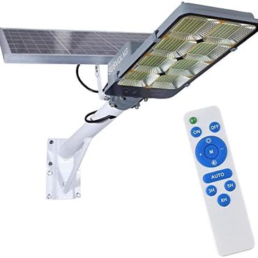 In Stock True Basics 450W Solar Street Flood Lights Outdoor Lamp with Remote Control Dusk to Dawn Security Original