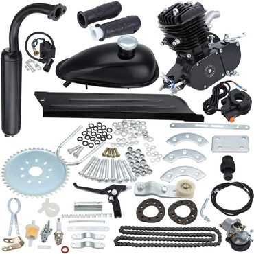 Durable Open Market Sange 50cc 2-Stroke Petrol Motor Conversion Kit for 26-28" Bikes, Black, Air-Cooled Universal
