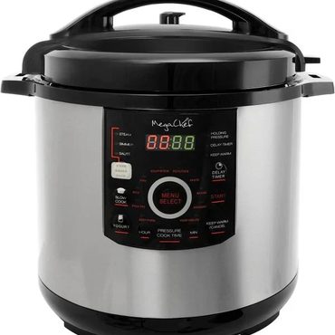 2026 Debut Basic Line 12 Quart Digital Pressure Cooker with 15 Preset Options and Glass Lid, Silver Distinctive