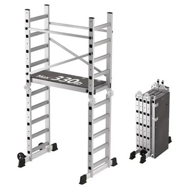 2026 Upgraded Everyday Co Foldable Scaffolding Ladder, Multipurpose Rolling Work Platform, 330 Lbs Duty Rate Budget