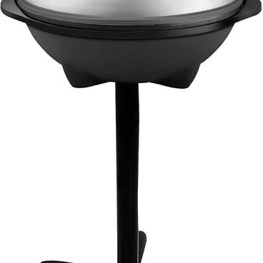 Essential Clear Choice George Foreman Indoor/Outdoor Electric Patio Grill, Apartment Approved, 15-Serving, Removable Stand, Black Reliable
