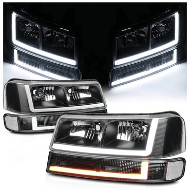 Popular Standard Goods 4 LED Running Light Bars L+R Black Headlights Bumper Signals for Chevrolet Express Functional