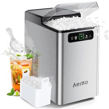Durable Fresh Find Aeitto Nugget Ice Maker 40Lbs/24H Countertop Pebble Ice Machine Grey Practical
