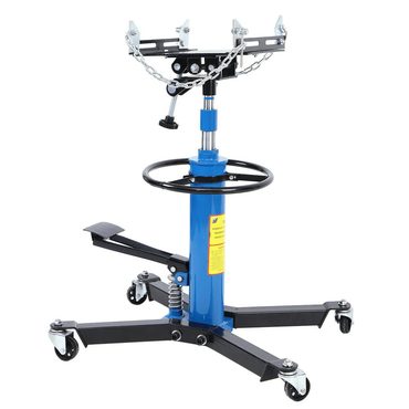 New 2026 Standard Goods 1660 Pounds Hydraulic Car Transmission Jack Vertical Lift with 360° Swivel Wheel Pedal ,Blue,33"-70"(0.75Ton) Improved