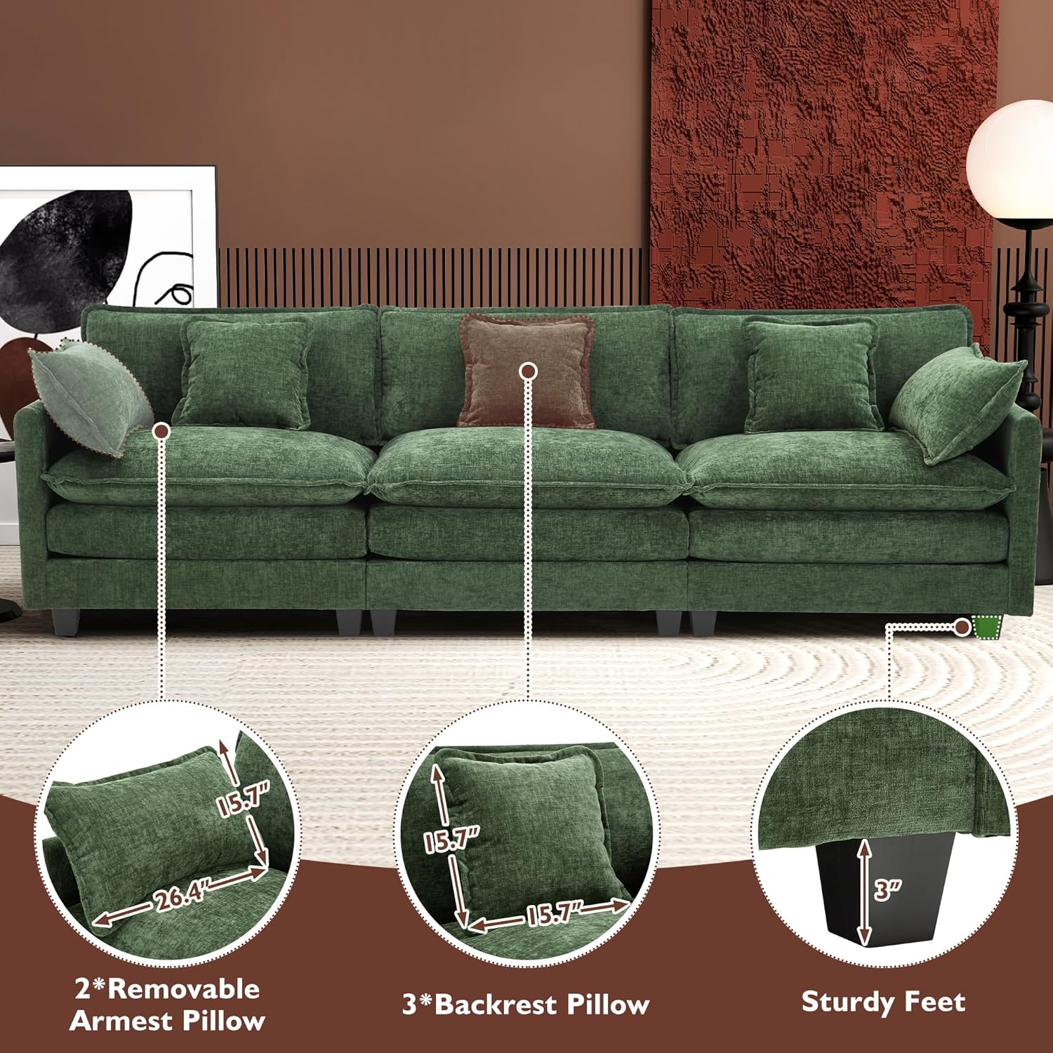Premium Fresh Find Ihanherry 146" U-Shaped Modern Sofa Modular Sectional Cloud Couch Grey Practical