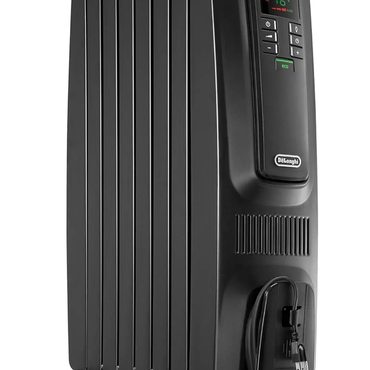 Essential Standard Goods De'Longhi Oil Filled Radiator Space Heater, 1500W, White, Dragon TRD40615EBKCA, Black Reliable