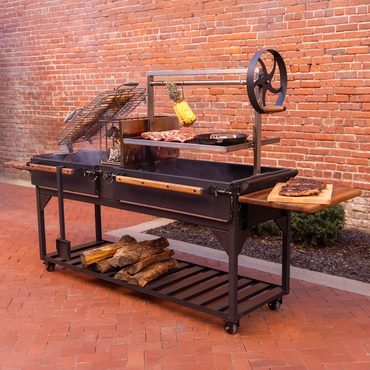 2026 Upgraded Pure Value Backyard Discovery Argentine Santa Maria XL Wood Fire & Charcoal Steel Grill, Asado Clamp Reliable