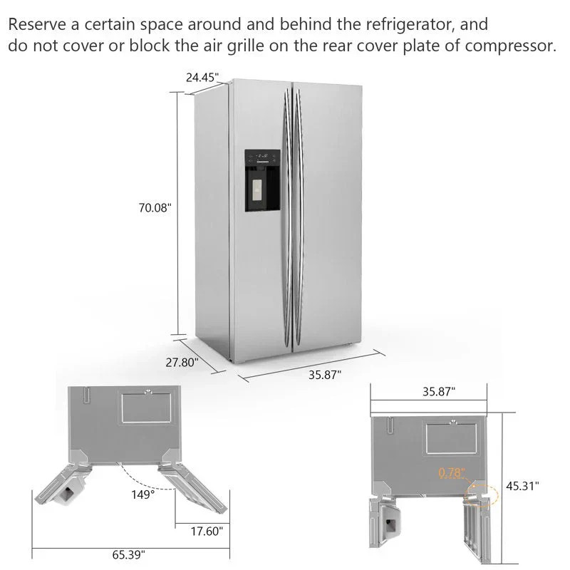 In Season Open Market 36" Side By Side 20.01 Cu. ft. Built-in Refrigerator with Freezer & Ice Maker Included Value