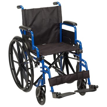 Economy Smart Pick Drive Medical Blue Streak Lightweight Folding Wheelchair with 20 Inch Wide Seat Budget