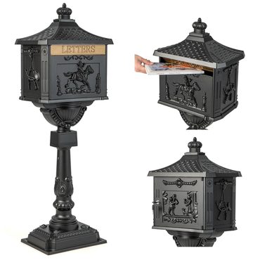 Brand New Basic Line Cast Aluminum Mailbox with Post Sensible