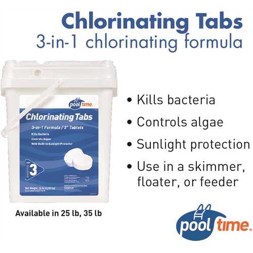 Limited Simple Goods Pool Time 21827PTM 35 lbs. Chlorinating Tablets Distinctive