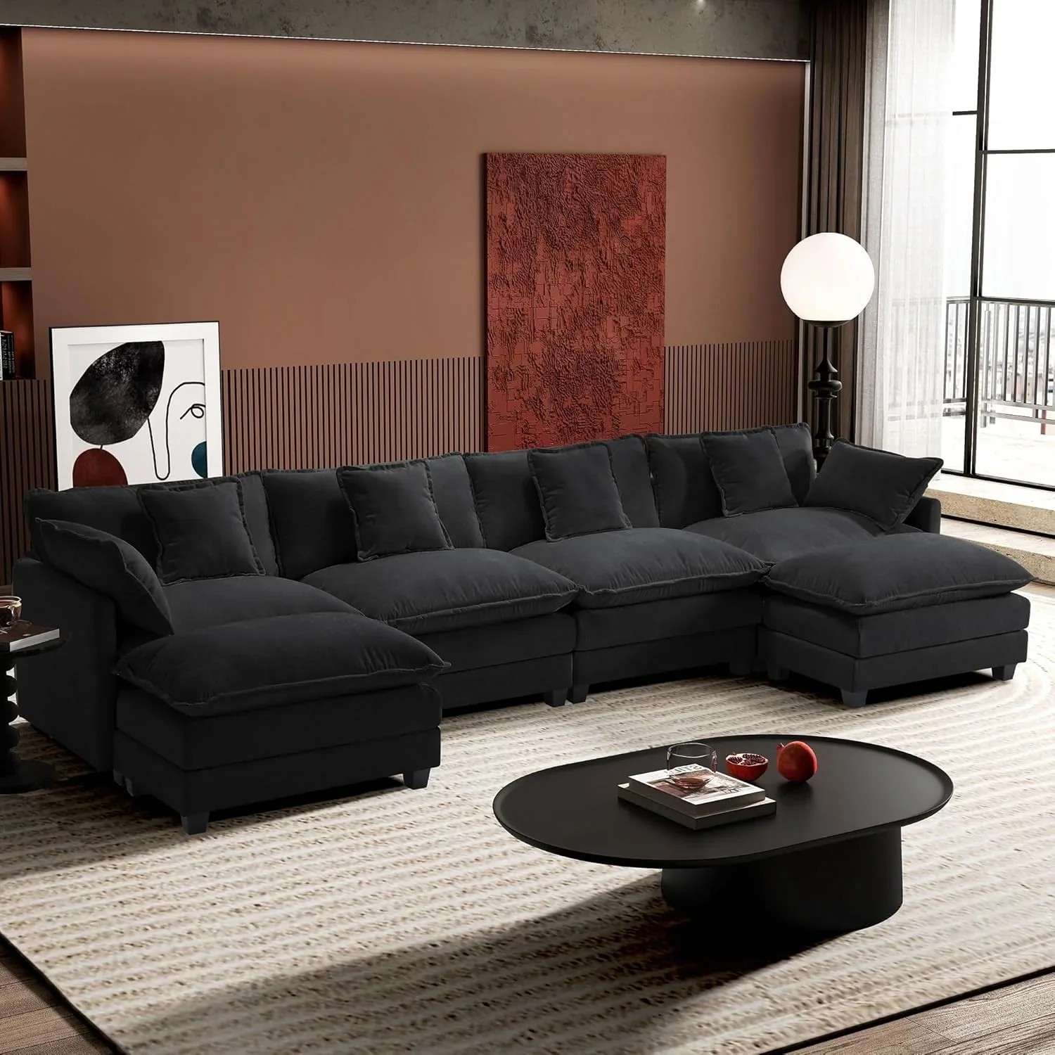 Premium Fresh Find Ihanherry 146" U-Shaped Modern Sofa Modular Sectional Cloud Couch Grey Practical
