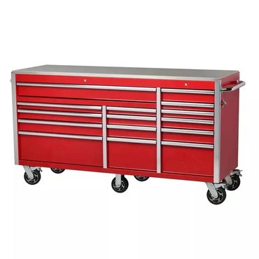 Revolutionary Fresh Find Heavy-Duty 72 in. W x 24 in. D 15-Drawer Tool Chest Mobile Workbench Red Universal