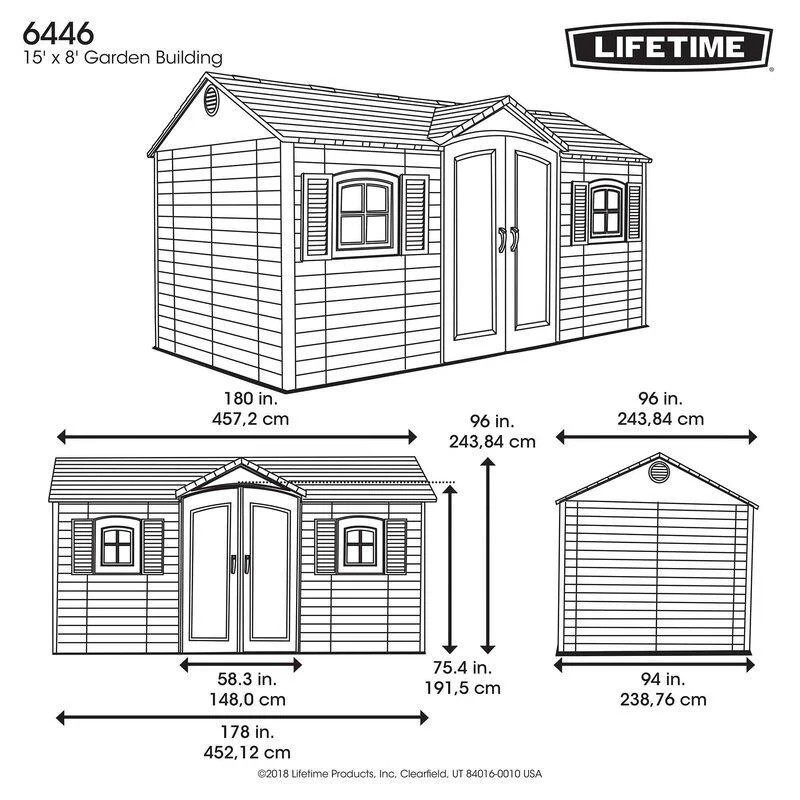 Durable Prime Select Side Entry 15 ft. W x 8 ft. D Plastic Storage Shed Improved
